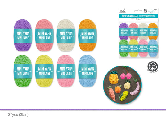 Needlecrafters: 10g Cotton Mini Yarn Ball 8pc Variety Pack B) Pastel