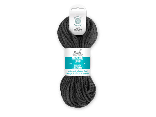 Needlecrafters: 4mm Macramé Cord 25yds (22.8m) D) Charcoal