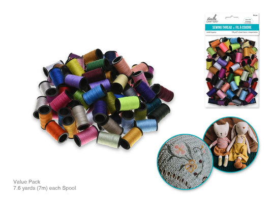 Needlecrafters: Polyester Sewing Thread 80ct 7m/Spool Value-Pak