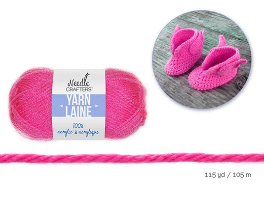 Needlecrafters: 50g Acrylic Yarn Standard Ball Dyed E) Pink Blush