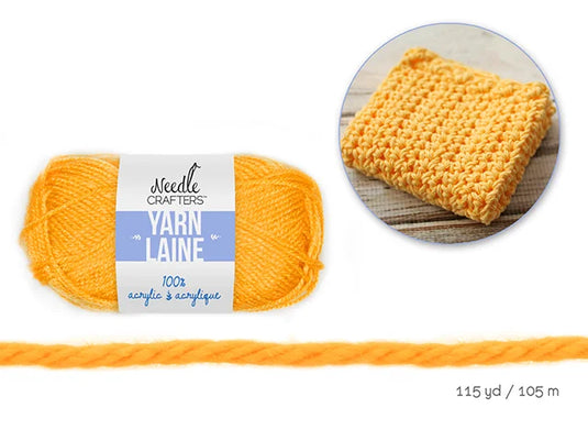 Needlecrafters: 50g Acrylic Yarn Standard Ball Dyed X) Golden Yellow