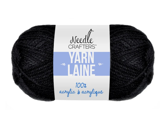 Needlecrafters: 50g Acrylic Yarn Standard Ball Dyed D) Black