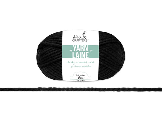 Needlecrafters: 100g Chunky Stranded Twist Poly Yarn C) Black