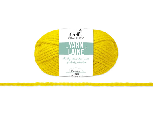 Needlecrafters: 100g Chunky Stranded Twist Poly Yarn H) Sunny Yellow