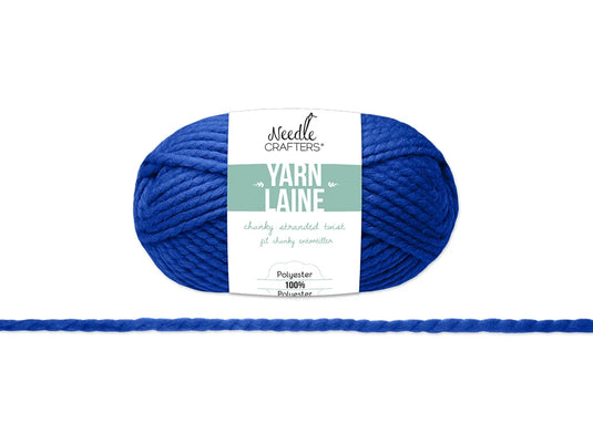 Needlecrafters: 100g Chunky Stranded Twist Poly Yarn I) Royal Blue
