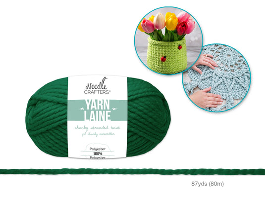 Needlecrafters: 100g Chunky Stranded Twist Poly Yarn K) Dark Green
