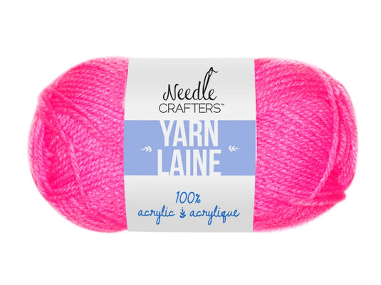 Needlecrafters: 50g Acrylic Yarn Standard Ball Dyed X) Neon Pink