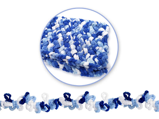 Needlecrafters: 100g Poly Jumbo-Loop Chenille Yarn Ball A) Sky