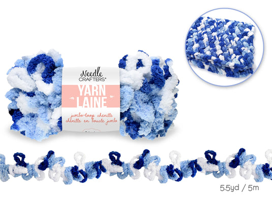 Needlecrafters: 100g Poly Jumbo-Loop Chenille Yarn Ball A) Sky