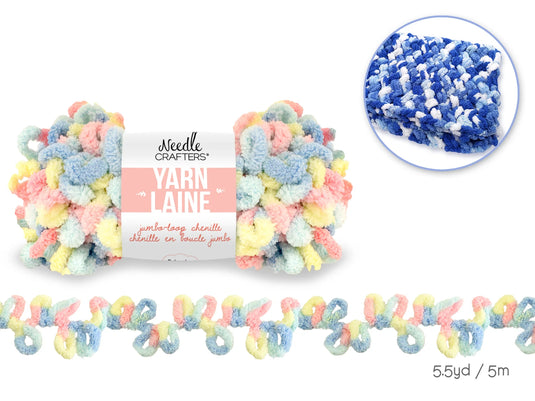 Needlecrafters: 100g Poly Jumbo-Loop Chenille Yarn Ball E) Baby