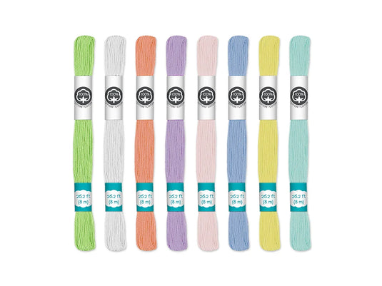 Needlecrafters: 8m Cotton Embroidery Floss 8 Hanks/pkg C) Pastels Asst