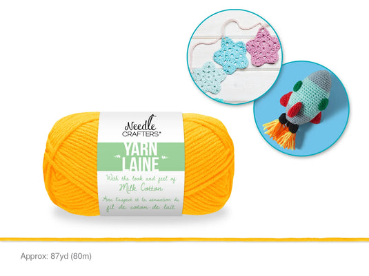 Needlecrafters: 50g Acrylic Milk Cotton Yarn A) Golden Yellow