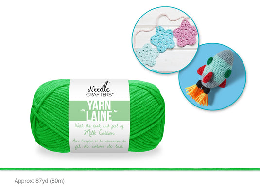Needlecrafters: 50g Acrylic Milk Cotton Yarn B) Emerald Green
