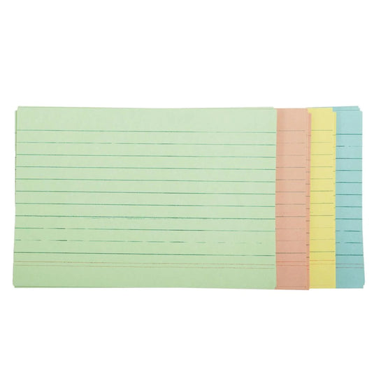 O.WKs. 4x6" 100-Pc Ruled Index Card Assorted Clrs, shrink wrap (HZ)