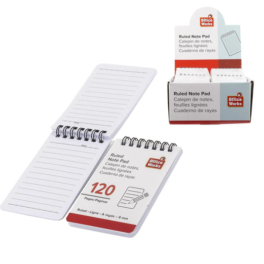 O.WKs. Plastic Cover Note Pad, 120-page