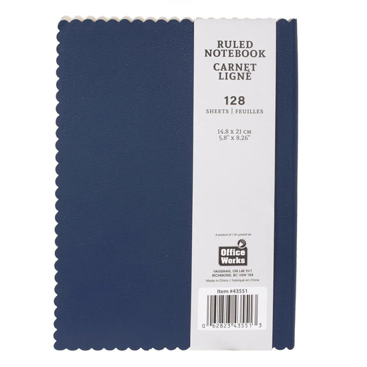 Foil, Ruled Notebook w/shaped edge 4 styles, 128s,80g. soft PU cover
