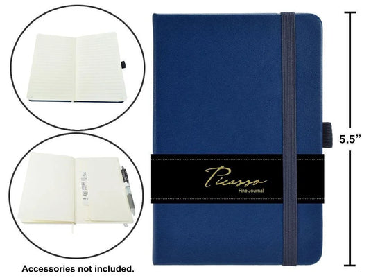 Picasso, 3.5 x 5.5" 80-sheet Ruled Fine Journal, 80gsm, Navy, wrapper