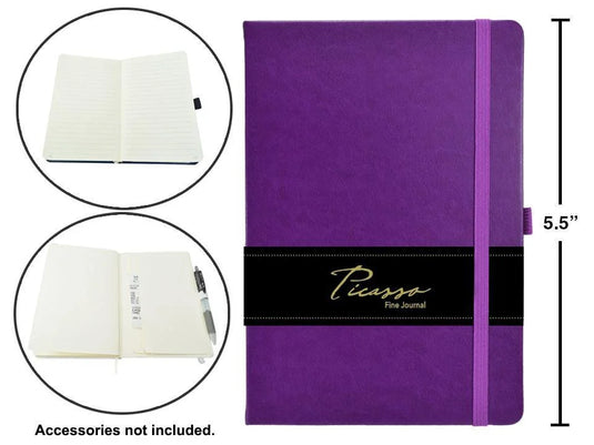 Picasso, 3.5 x 5.5" 80-sheet Ruled Fine Journal, 80gsm,Purple, wrapper