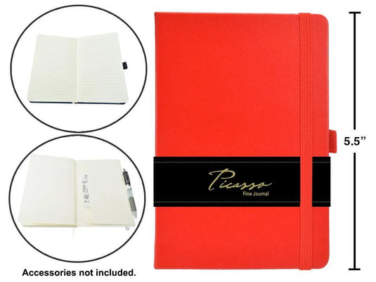 Picasso, 3.5 x 5.5" 80-sheet Ruled Fine Journal, 80gsm, Red, wrapper