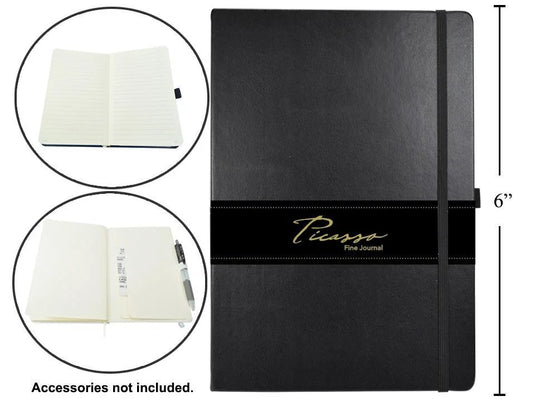 Picasso, 4.5" x 6.5" 80-sheet Ruled Fine Journal, 80gsm, Black,wrapper