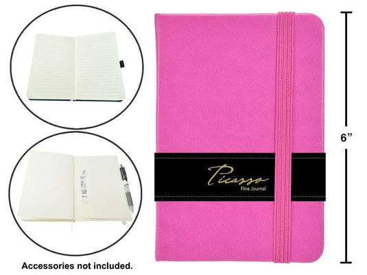 Picasso, 4.5" x 6.5" 80-sheet Ruled Fine Journal,80gsm, Fuchsia, wrap