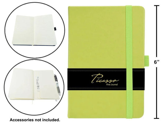 Picasso, 4.5" x 6.5" 80-sheet Ruled Fine Journal, 80gsm, Lime Grn, wrap