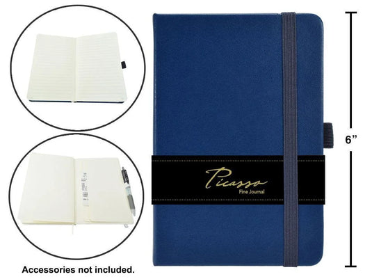 Picasso, 4.5" x 6.5" 80-sheet Ruled Fine Journal, 80gsm, Navy, wrapper