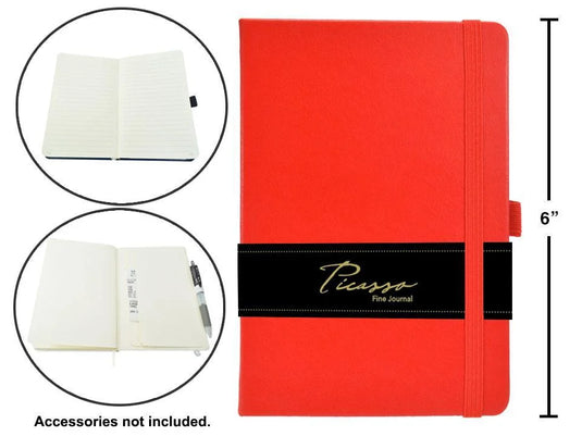 Picasso, 4.5" x 6.5" 80-sheet Ruled Fine Journal, 80gsm, Red, wrapper