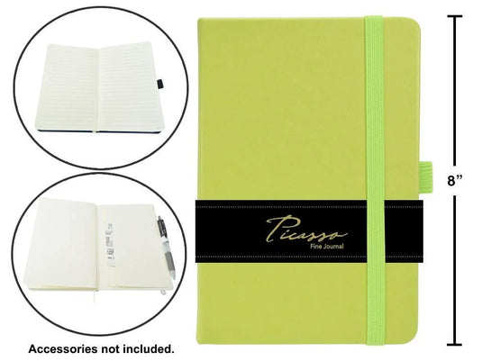 Picasso, 5.5" x 8" 80-sheet Ruled Fine Journal, 80gsm, Lime Grn,wrap