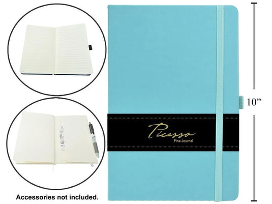 Picasso, 7.5x9.75" 80-sheet Ruled Journal, 80gsm, Aqua Blue, wrapper