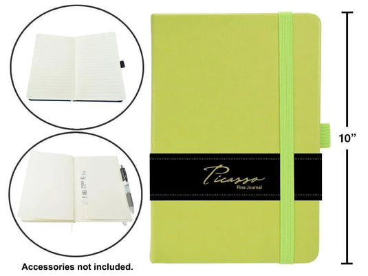 Picasso, 7.5x9.75" 80-sheet Ruled Fine Journal, 80gsm, Lime Gn,wrap