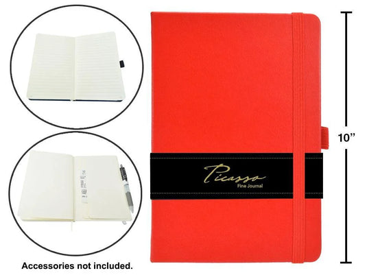 Picasso, 7.5x9.75" 80-sheet Ruled Fine Journal, 80gsm, Red, wrapper