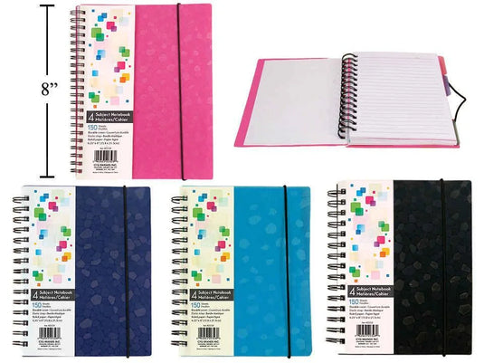 O.Wks, Notebook, 4-Subject, Ruled 6.25"X 8", 150sheets