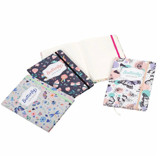 Butterfly Hard Cover Notebook 14.5x21cm 80s,70g