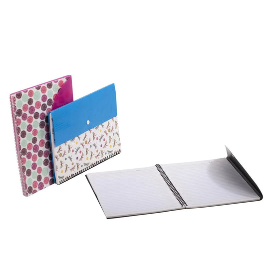 O. Wks, 140-pg 8.25 x 11.5" Ruled Notebook, opp bag