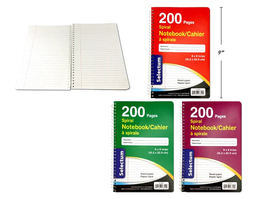 6X9"COIL BK 200 RULED PAGES