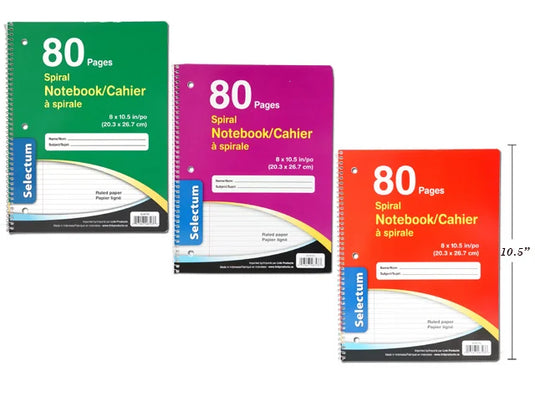 COIL EX.BK 8X10.5" 80 PAGES COVER COLORS