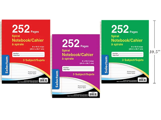 8X10.5"COIL EX. BOOK 252 PG, 3 SUBJECT
