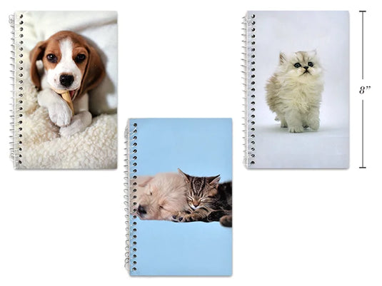 COIL NOTEBOOK 5X8" 160 RULED PGS ANIMAL COVERS SIDE OPEN ( 80 SHEETS )