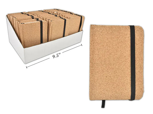 CORK COVER MINI NTBK 3X4.38" 60 RULED SHEETS WITH ELASTIC CLOSE
