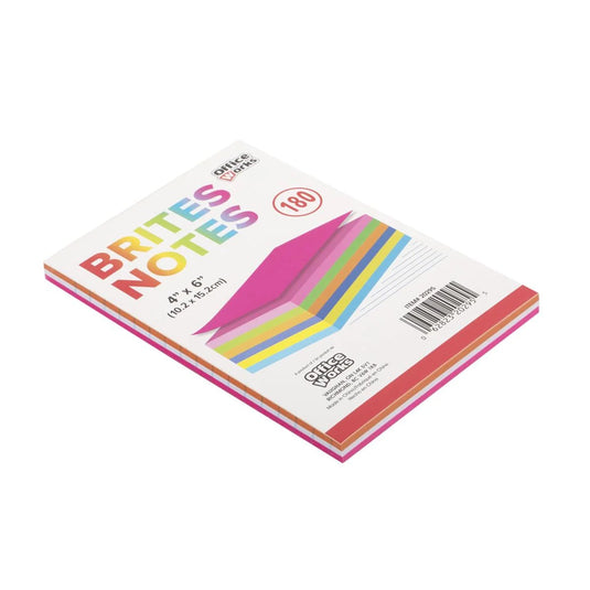 O.Wks,180-sheet 4 x 6" Ruled Brites Notes