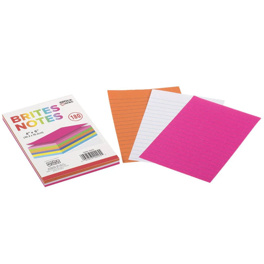 O.Wks,180-sheet 4 x 6" Ruled Brites Notes