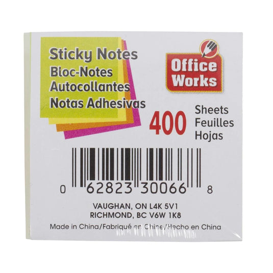O.WKs 400 Sheets Sticky Cube (HZ)