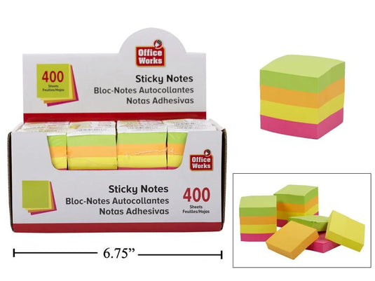 O.WKs 400 Sheets Sticky Cube (HZ)