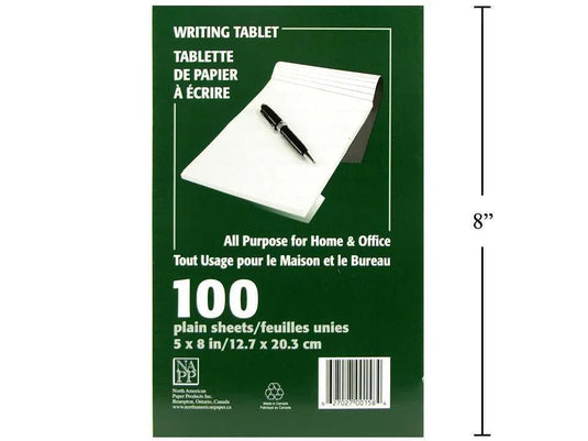100-sheet 5x8" Plain Writing Tablet Moq 5,760