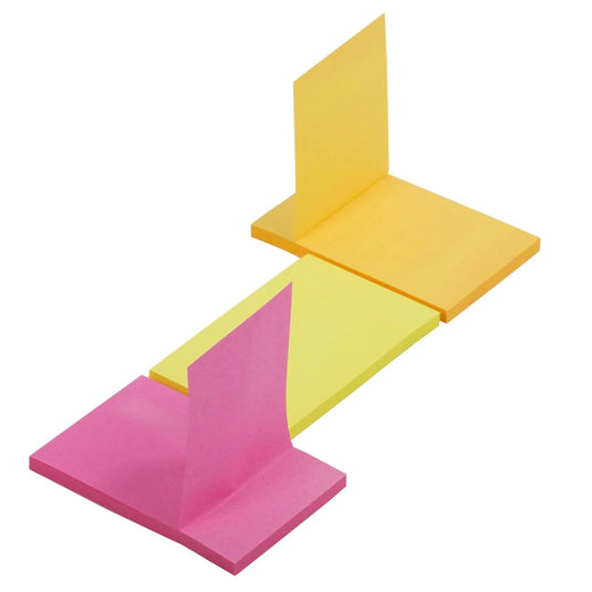 O.WKs. 50-sheet Sticky Notes, 3-pack 76x50mm, Neon Col., pbh