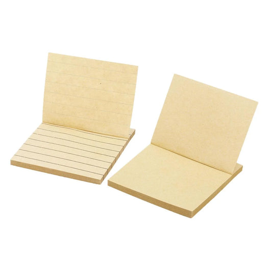 O.WKs. 50-sheet Sticky Notes, 2-pack 76x76mm,kraft Col., pbh