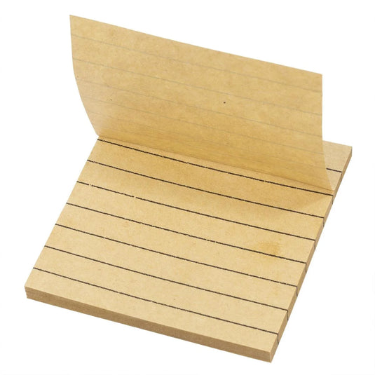 O.WKs. 50-sheet Sticky Notes, 2-pack 76x76mm,kraft Col., pbh