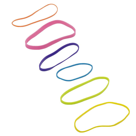 O.WKs. 4oz Rubber Bands, Assorted Sizes & Col, zip lock bag