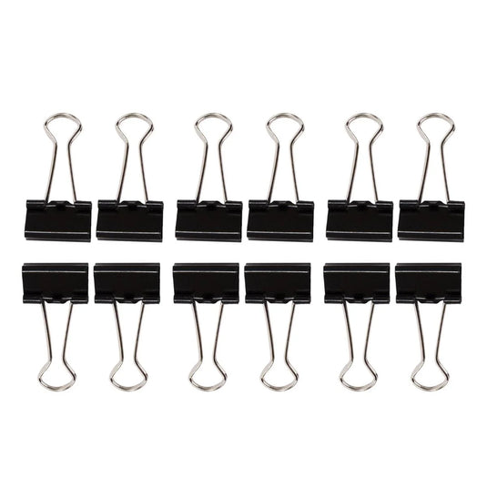 Desk Tech 12-pc 3/4" Binder Clip, Black, b/c (HZ)